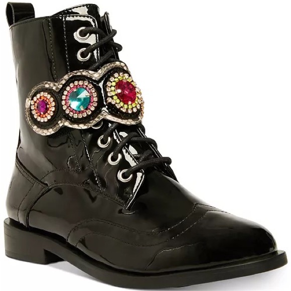Betsey Johnson Shoes - Betsey Johnson Dexter Black Patent Fashion Combat Boot 9.5